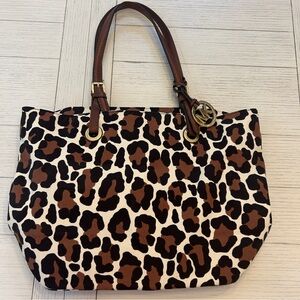 Michael Kors Leopard Print Tote Shoulder Bag LIKE NEW